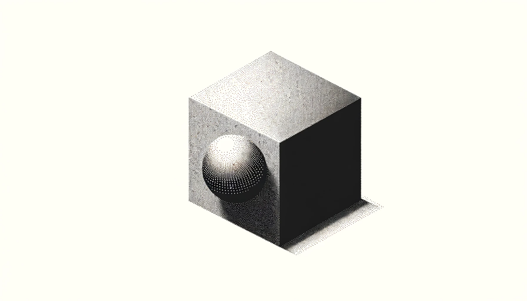 sphere and a square representing research and development